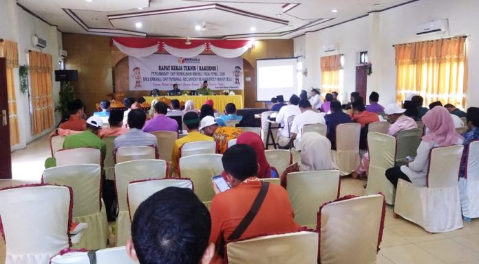 Diikuti Panwascam se Rohul, Bawaslu Gelar Rakernis Pengawasan dan Siwaslu