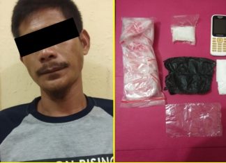 Tengah Terlelap Tidur, Pengedar Sabu di Tambusai Diamankan Sat Narkoba Polres Rohul Foto terlapor dan barang bukti yang telah diamankan Sat Narkoba Polres Rohul