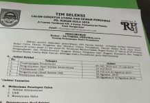 Penerimaan Calon Dirut dan Dewan Pengawas Prusda Rohul di Perpanjang
