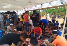 Polres Rohul Gelar Pemotongan Hewan Kurban Digedung Baru