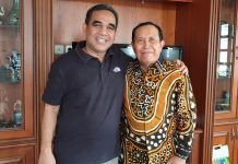 Dukung Kader Terbaik, H Sukiman Mengaku Sekjen DPP Gerindra Restui Maju Pilkada Rohul 2020 Ketua DPC Partai Gerindra Rohul H Sukiman yang juga Bupati Rohul terlihat akrab saat foto bersama usai pertemuan silaturrahim di Jakarta