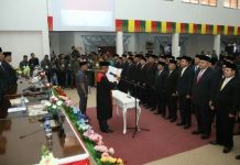 Proeses Pembentukan Fraksi di DPRD Rohul Masih Menunggu Surat Rekomendasi Parpol Pelantikan 45 Anggota DPRD Rohul periode 2019-2024, Senin (2/9/2019)
