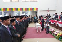 45 Anggota DPRD Rohul Periode 2019 – 2024 Ucap Sumpah Janji Jabatan dan Dilantik