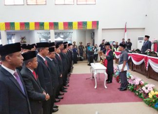 45 Anggota DPRD Rohul Periode 2019 – 2024 Ucap Sumpah Janji Jabatan dan Dilantik