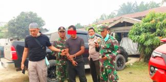TNI POLRI Amankan Terduga Pelaku Pembakaran Lahan di Bonai Darusalam
