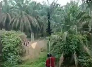 Unik, Alat Penyeberangan di Rohul Viral
