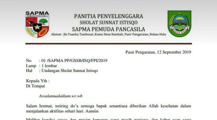Besok, Sapma PP Rohul Bersama GSSB, ISQ dan FPI Gelar Sholat Istisqo Berjamaah Besok, Sapma PP Rohul Bersama GSSB, ISQ dan FPI Gelar Sholat Istisqo Berjamaah