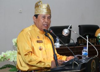 H Sukiman Bangga 5 Karya Budaya Rohul Ditetapkan Sebagai WBTB Indonesia Bupati Rohul H Sukiman memberikan sambutan saat menghadiri rapat paripurna dalam rangka Peringatan Hari Jadi ke 20 Kabupaten Rohul di Gedung DPRD Rohul