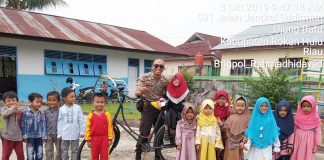 Jaga Kamtibmas, Brigadir Rahmad Hidayad Patroli Naik Sepeda Ontel Babinkamtibmas Desa Sukadamai dan Pematang Tebih, Brigadir Rahmad Hidayat
