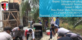 Polsek Tambusai Utara Bantu Warga Bangun Pesantren