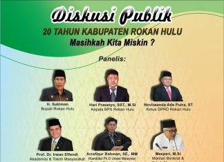 20 Tahun Kabupaten Rohul, Akhir Oktober Fakultas Ekonomi UPP Akan gelar Diskusi Publik Poster informasi pelaksanaan Diskusi Publik tentang 20 Tahun Kabupaten Rokan Hulu
