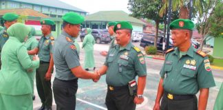 Dandim 0313/KPR Pimpin Sertijab Danramil 02 Rambah