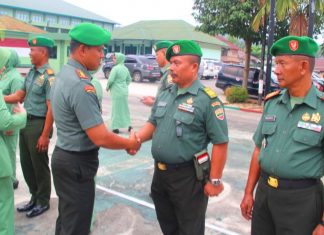 Dandim 0313/KPR Pimpin Sertijab Danramil 02 Rambah