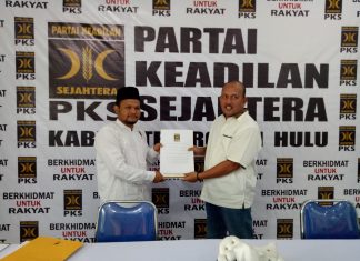 Ikut Penjaringan di PKS, Hamulian Mengaku Sudah Daftar di 4 Parpol Penyerahan Formulir penjaringan DPD PKS yang di terima Balon Bupati Rohul, Ir Hamulian