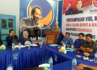 Hamulian Sampaikan Visi Misi dan Strategi di DPD Nasdem Rohul
