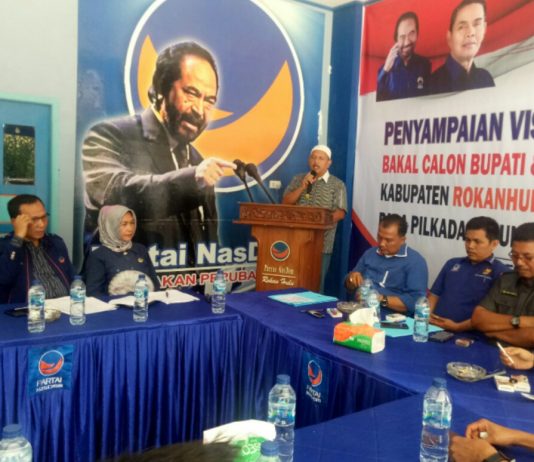 Hamulian Sampaikan Visi Misi dan Strategi di DPD Nasdem Rohul