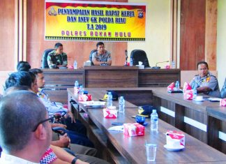 Menuju Natal 2019, Polres Rohul dan Dandim 0313/KPR Adakan Rakor Pengamanan