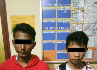 Bobol Konter dan Dapatkan Puluhan Hp, Dua Pencuri Berhasil Ditangkap Polsek Kepenuhan