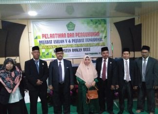 Berikut 7 Pejabat Baru Dilantik Kemenag Rohul
