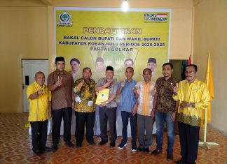 Mendaftar Penjaringan Bupati/Wabupati Rohul Oleh DPD Golkar, Sukiman Siap Lanjutkan Program “Membangun Desa, Menata Kota”