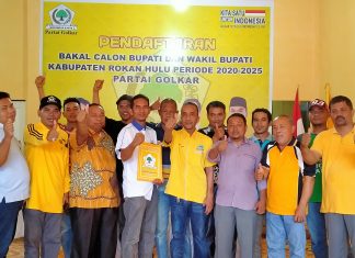 Mendaftar Penjaringan di DPD Golkar, Erizal ST Mengambil Formulir Bakal Calon Bupati Rohul