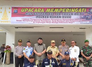 Bupati dan Kapolres Rohul Peringati HUT Satpam Ke 39