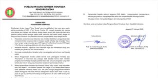 Siaran Pers, PBPGRI Sampaikan Pernyataan Sikap Surat edaran Siaran Pers, Pernyataan Sikap PBPGRI Pusat, Jakarta 27 Februari 2020
