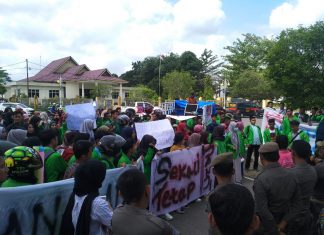 Tuntutan Tidak Diindahkan, Mahasiswa UPP Kembali Hijaukan Kantor Bupati Rohul
