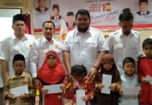 HUT ke 12, DPC Partai Gerindra Rohul Syukuran dan Berbagi Ke Kaum Dhuafa