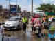 Banjir Memasuki Ruas Jalan, Polsek Rambah Amankan Lalin