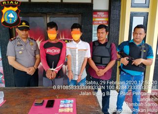 Dua Pria Diduga Bandar Shabu Diringkus Polsek Rambah Samo