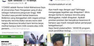 KECEWA Kepada Bupati Rohul, Mahasiswa UPP Berbondong-Bondong Tulis Status di Facebook