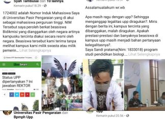KECEWA Kepada Bupati Rohul, Mahasiswa UPP Berbondong-Bondong Tulis Status di Facebook
