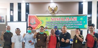 Cegah Penularan Covit-19, Kejari Rohul Sterilisasi Ruang Kantor