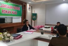 Pelaksanaan Persidangan Online di Kantor Kejari Rohul Berjalan dengan Baik