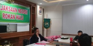 Pelaksanaan Persidangan Online di Kantor Kejari Rohul Berjalan dengan Baik