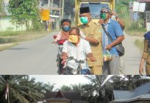 Kades Bangun Purba Timur Jaya Bagikan 2.000 Masker