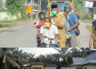 Kades Bangun Purba Timur Jaya Bagikan 2.000 Masker