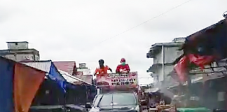 Cegah Penyebaran Covid-19, Pemerintah Kecamatan Semprot Disinfektan di Pasar Ujungbatu
