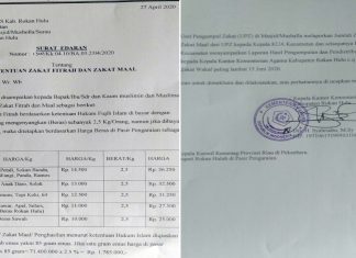 Ini Besaran Zakat Fitrah Tahun 1441 Hijriah Atau Tahun 2020 Masehi