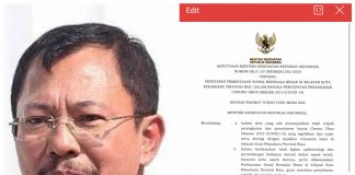 Menteri Kesehatan Setujui Pemberlakuan PSBB di Kota Pekanbaru