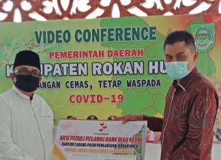 Empati Terhadap Pandemi Covid-19, BRK Pasir Pengaraian Salurkan Bantuan Sembako
