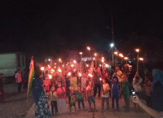 Rayakan Kemenangan, Masyarakat Kuala Tambusai Gelar Pawai Akbar Keliling