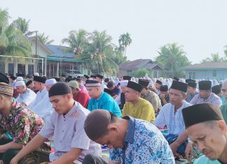 Walau Ditengah Pandemi, Shalat Idul Fitri di Desa Muara Musu Tetap RAMAI
