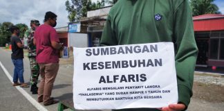 Menderita Thalasemia, Puluhan Pemuda dan Babhinsa Galang Dana Untuk Alfaris