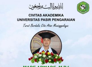 UPP Berduka, Dosen Porkes Made Armade M.Pd Meninggal Dunia