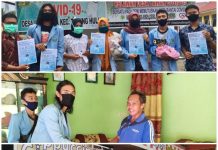 Mahasiswa UR dan Relawan Desa Intan Jaya Gelar Sosialisasi New Normal “Door To Door”