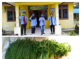Peduli Masyarakat Terdampak Covid-19, Mahasiswa KKN UNRI Berbagi Sayur Gratis