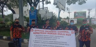 SAPMA PP Rokan Hulu Demo Desak Pemkab Rohul Transparansi Anggaran Covid-19