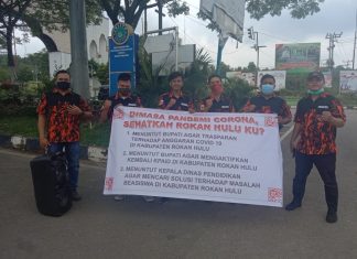 SAPMA PP Rokan Hulu Demo Desak Pemkab Rohul Transparansi Anggaran Covid-19